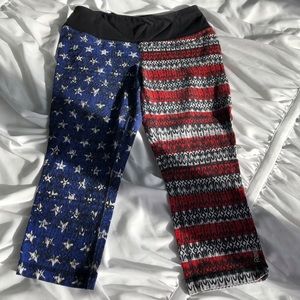 Reebok small American flag workout pants Capri